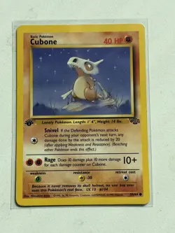 1st Edition Cubone Pokemon Card 50/64 Base Set 2 1999 WOTC Vintage Rare - Image 1