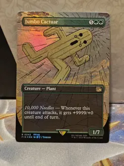 MTG - Jumbo Cactuar - FOIL Borderless - Final Fantasy - FIN 0343 - Magic - Image 1