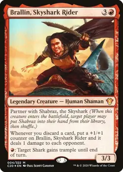 NM Brallin, Skyshark Rider, MTG, Commander 2020, Magic the Gathering, 4 *D - Image 1