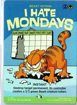 I Hate Mondays - Beast Within 2671 Secret Lair Drop Series MTG Garfield Foil NM - Image 1