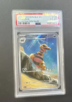 Krokorok 136/086 Black Bolt Illustration Rare Pokemon PSA 6 Holo - Image 1