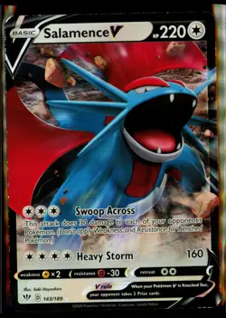 Salamence V 143/189 Holo V Rare Darkness Ablaze Pokemon LP - Image 1