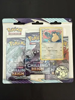 Chilling Reign 3 Pack Blister SNORLAX Promo Sword & Shield Factory Sealed - Image 1
