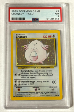 Chansey Holo Rare 1999 Pokemon Base Set Unlimited #3/102 PSA 7 NM - Image 1