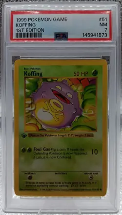 PSA 7 1st Edition Shadowless Koffing 51/102 Pokemon 1999 Base Set Wotc TCG - Image 3