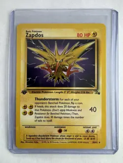 WoTC Zapdos 30/62 Fossil 1st Edition 1999 Rare English Pokemon TCG NM - Image 1