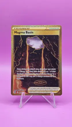 Magma Basin 185/172 Gold Secret Rare Brilliant Stars Pokemon NM - Image 1