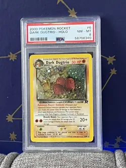 2000 Pokemon PSA 8 Rocket 1st Edition Holo Dark Dugtrio #6 - Image 1
