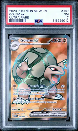 2023 Pokemon Mew En-151 #189 Golem Ex Ultra Rare PSA 7 - Image 1