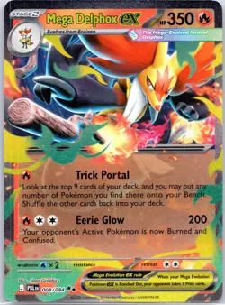 Mega Delphox ex 008/084 Double Rare Pitch Black Pokemon Holo Near Mint - Image 1
