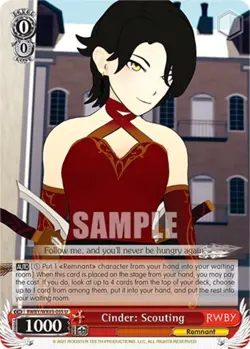 Cinder: Scouting - RWBY/WX03-055 - U Near Mint Weiss Schwarz RWBY - Image 1