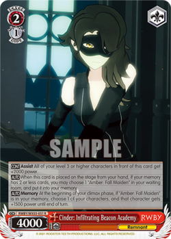 Cinder: Infiltrating Beacon Academy - RWBY/WX03-051 - R Near Mint Weiss Schwarz - Image 1