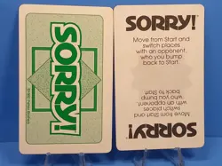 Vintage Sorry Board Game SINGLE Replacement Cards You Pick (1992, Parker) - Image 2