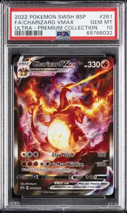 2022 POKEMON SWSH BLACK STAR PROMO #261 FULL ART/CHARIZARD VMAX PSA 10 - Image 1