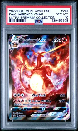 2022 POKEMON SWSH BLACK STAR PROMO #261 FULL ART/CHARIZARD VMAX PSA 10 - Image 1
