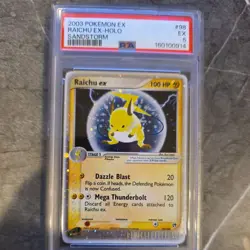 Raichu EX - 98/100 Ultra Rare Holo - Pokemon TCG Sandstorm - PSA 5 - Image 1