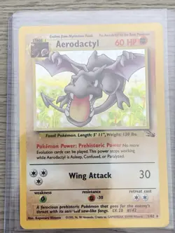 Pokemon TCG Aerodactyl Fossil Holo Rare Card 1/62 - Image 1
