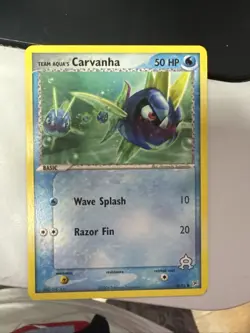 Team Aqua's Carvanha 48/95 Common EX Team Magma vs Team Aqua Pokemon card D2 - Image 1