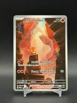 Pokemon TCG Charmander Illustration Rare Holo Card 168/165 - Image 1