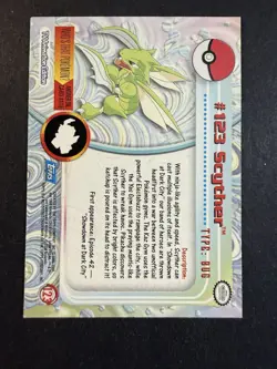 Scyther #123 Topps Blue Logo Non Holo Pokemon Card - Image 2