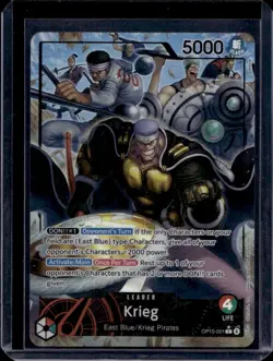 Krieg OP15-001 Alt Art Foil Leader Card One Piece Adventure on Kami’s Island NM - Image 1