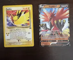 Pokemon TCG Zapdos Base Set & Galarian Zapdos V 80/198 2-Card Lot English - Image 1