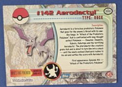 Aerodactyl #142 - Pokemon Topps Series 3 - Blue Logo Regular MP - Vintage Card - Image 3