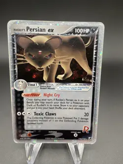 2005 Pokemon Dark Persian Ex 116/115 Ex Unseen Forces Pokemon Card Holo Rare DMG - Image 1