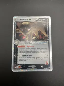 2005 Pokemon Dark Persian Ex 116/115 Ex Unseen Forces Pokemon Card Holo Rare DMG - Image 3