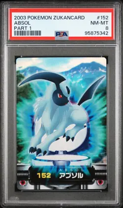 2003 CARDDASS POKEMON ADVANCED GENERATION ZUKANCARD PART 1 #152 ABSOL PSA 8 - Image 1