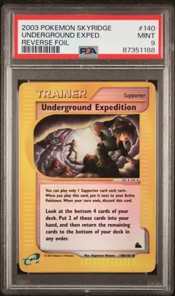 2003 POKEMON SKYRIDGE REVERSE FOIL #140 UNDERGROUND EXPEDITION PSA 9 - Image 1