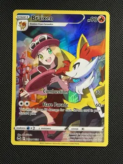 Braixen TG01/TG30 Ultra Rare Silver Tempest Pokemon Card NM 2 - Image 1