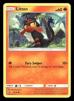 Litten 12/70 Dragon Majesty NM/M Pokemon - Image 1