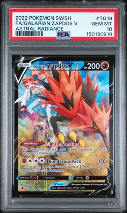 2022 GALARIAN ZAPDOS V tg19 psa 10 POKEMON SWORD & SHIELD ASTRAL RADIANCE #TG19 - Image 1