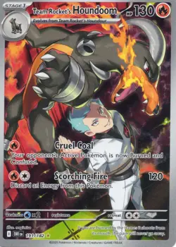 Team Rocket's Houndoom 191/182 Illustration Rare Destined Rivals Pokemon Holo NM - Image 1