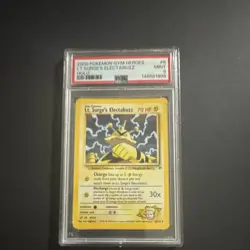 Gym Heroes 1st Ed Lt. Surge's Electabuzz 6/132 Holo PSA 9 - Image 1