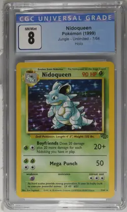 NIDOQUEEN Jungle Unlimited HOLO - CGC 8 MINT 1999 POKEMON - Image 1