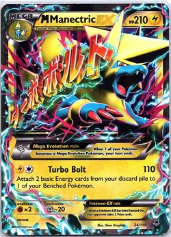 M Manectric EX 24/119 Holo EX Rare Phantom Forces Pokemon Damaged - Image 1