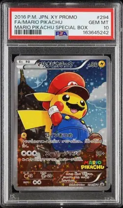 2016 POKEMON JAPANESE XY PROMO #294 FA/MARIO PIKACHU MARIO PIKACHU SPECIAL BOX - Image 1