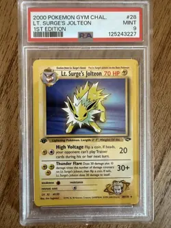 2000 Pokemon Gym Challenge Lt. Surge’s Jolteon 1st Edition PSA 9 - Image 1