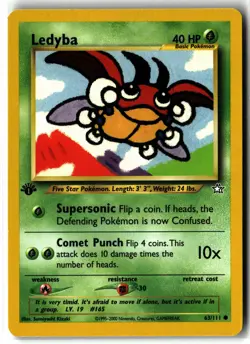 2000 Ledyba ⭐ 63/111 1st Edition Common Neo Genesis Pokemon NM/LP - Image 1