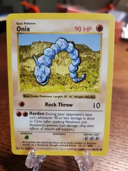Onix 56/102 Shadowless Base Set 1999 Vintage WOTC Pokemon TCG - Image 1