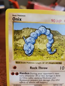 Onix 56/102 Shadowless Base Set 1999 Vintage WOTC Pokemon TCG - Image 2