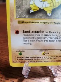 Sandshrew 62/102 Shadowless Base Set 1999 WOTC Vintage Pokemon TCG - Image 4