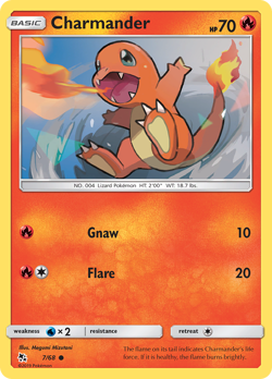 Charmander 7/68 Common Hidden Fates Pokemon Reverse Holo Near Mint - Image 1