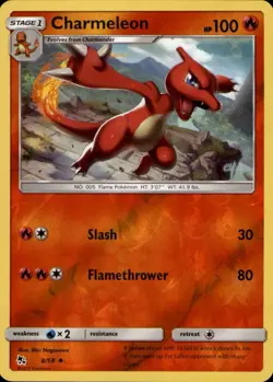 Charmeleon 8/68 Uncommon Hidden Fates Pokemon Reverse Holo Near Mint - Image 1