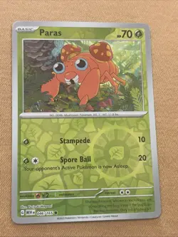 Pokemon TCG Paras 46/165 Reverse Holo Scarlet And Violet 151 - Image 1