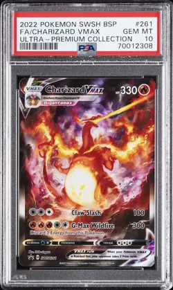 2022 POKEMON SWSH BLACK STAR PROMO #261 FULL ART/CHARIZARD VMAX PSA 10 - Image 1