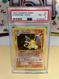 Charizard 4/102 Base Set Holo WotC English PSA Graded 8 Pokemon TCG - Image 1
