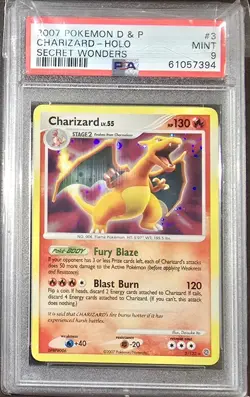 PSA 9 2007 Pokemon Secret Wonders Charizard Holo 3/132 - Image 1